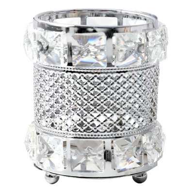 Silver Handcrafted Makeup Brush Holder Pen Candle Flower Holder Cosmetic Storage Organizer